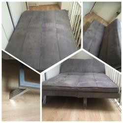 Grijze slaapbank 135x200