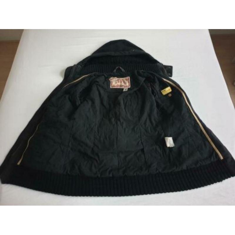 Khujo winter mantel/jas, zwart, wol, capuchon, mt XL