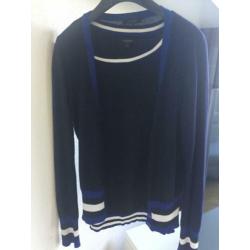 Super mooi 100% zijde blouse km Claudia Sträter dblauw mt 34