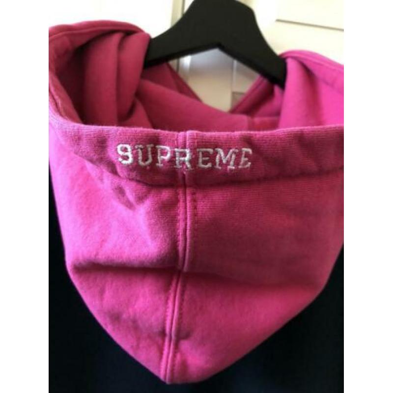 Supreme S logo colorblocked hoodie maat medium