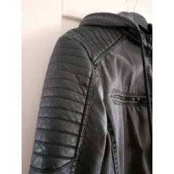 Gave Herenjack Leder/Stof mt XS Zwart/Grijs ? KOOPJE ?