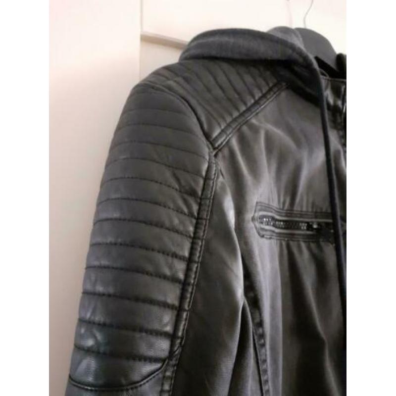 Gave Herenjack Leder/Stof mt XS Zwart/Grijs ? KOOPJE ?