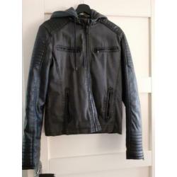 Gave Herenjack Leder/Stof mt XS Zwart/Grijs ? KOOPJE ?