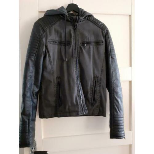Gave Herenjack Leder/Stof mt XS Zwart/Grijs ? KOOPJE ?