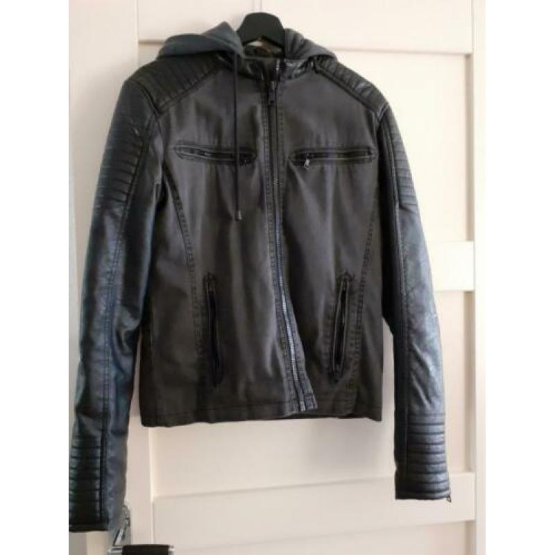Gave Herenjack Leder/Stof mt XS Zwart/Grijs ? KOOPJE ?