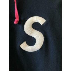 Supreme S logo colorblocked hoodie maat medium
