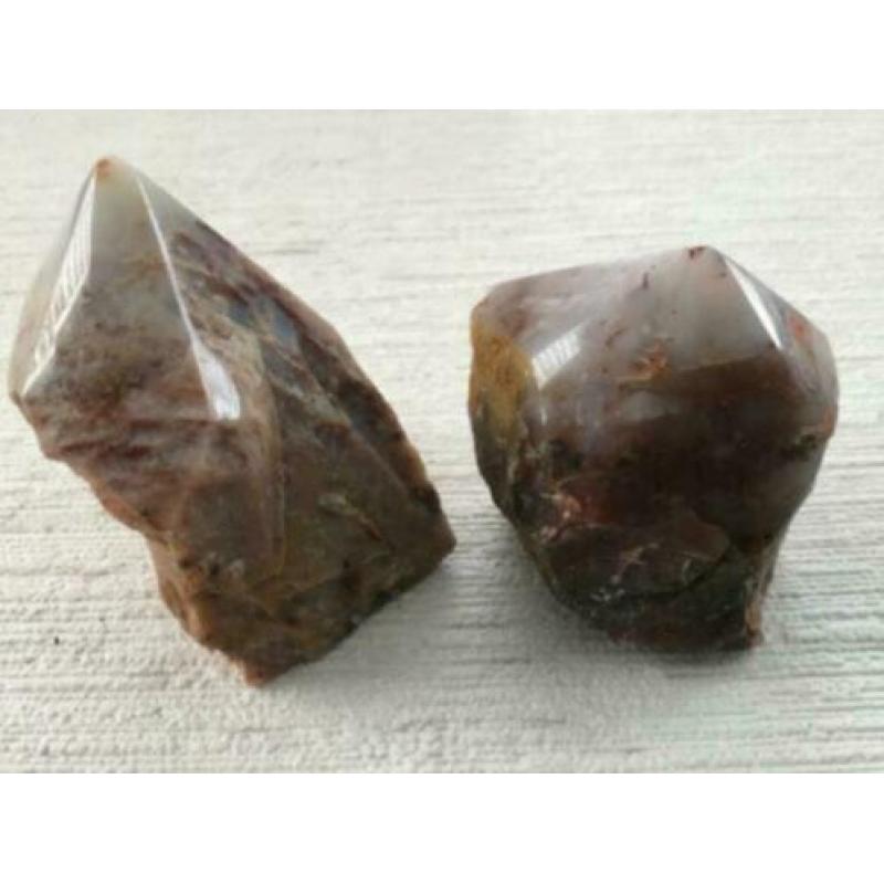 Edelsteen punten Mosopaal, Rutielkwarts, Bergkristal, Jaspis
