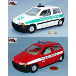 Bburago 1/24 : 2 x Fiat Punto (Brandweer Politie)