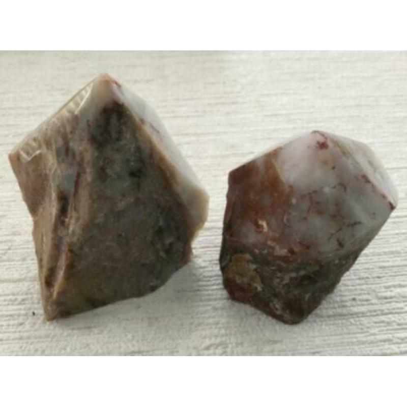 Edelsteen punten Mosopaal, Rutielkwarts, Bergkristal, Jaspis