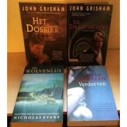 6 Boeken Evans,Shaw,Clive Cussler,2x Grisham,Brian Freeman.