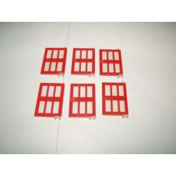 6 Lego Rots/Muur/Deur/Raam (40) ROOD in perfecte staat!!!