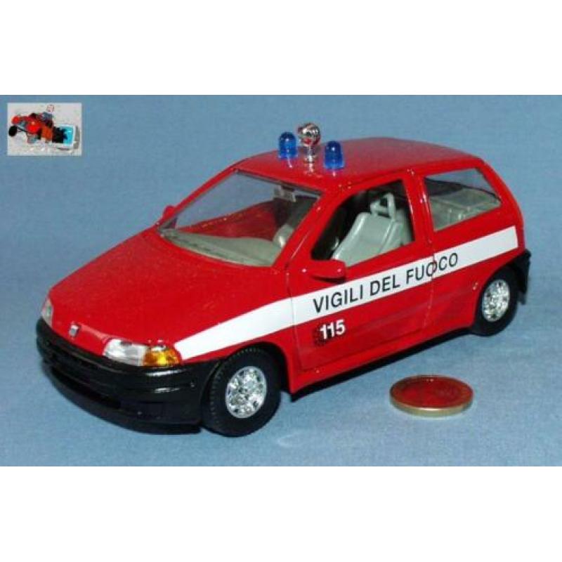 Bburago 1/24 : 2 x Fiat Punto (Brandweer Politie)