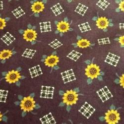quilt stof zonnebloem paars of blauw 0,5 meter 2,25