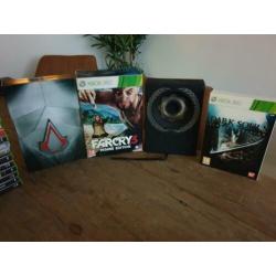 Xbox 360 + 2 controllers + oplader + headsets + 32 games