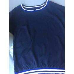 Super mooi 100% zijde blouse km Claudia Sträter dblauw mt 34