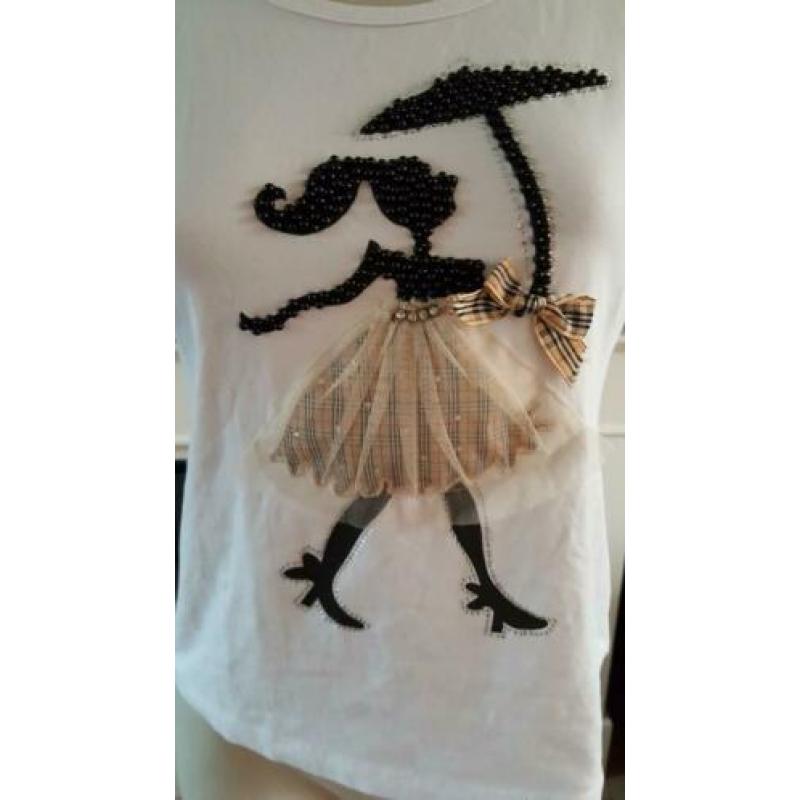 ZGAN wit MIUSOL shirt mt XL / M 38/40, 3 d applicatie tshirt
