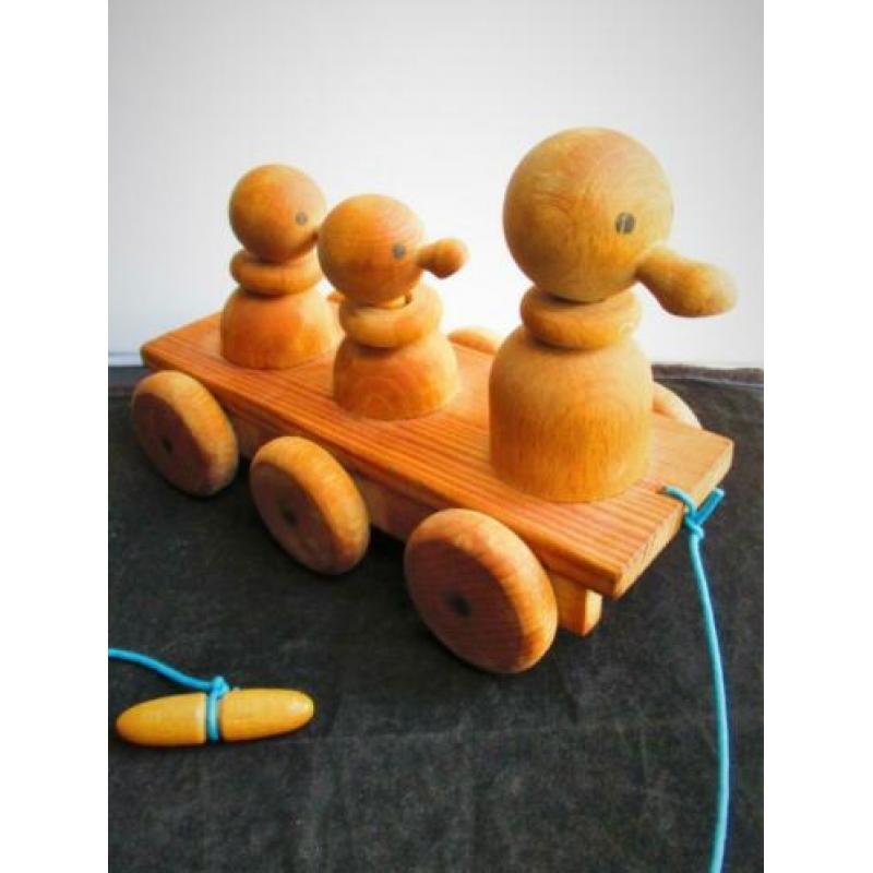 Speelgoed Eendjes~Bewegen bij voorttrekken~Hout~Tsjechie