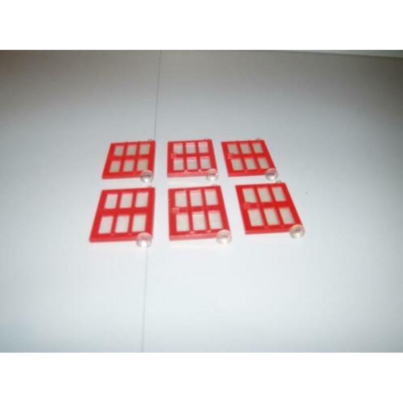6 Lego Rots/Muur/Deur/Raam (40) ROOD in perfecte staat!!!