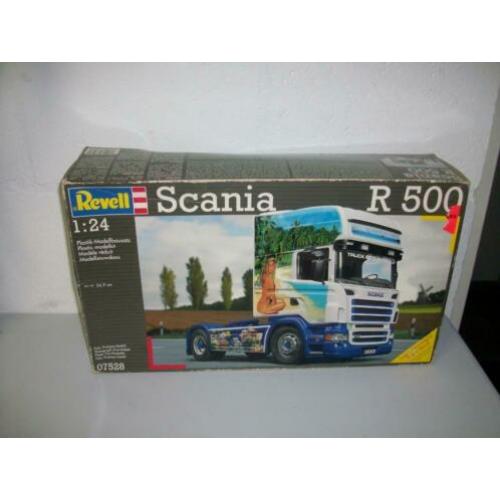 Vintage bouwmodel Revell Scania R500 1:24 vrachtauto in doos