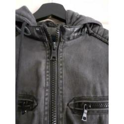 Gave Herenjack Leder/Stof mt XS Zwart/Grijs ? KOOPJE ?