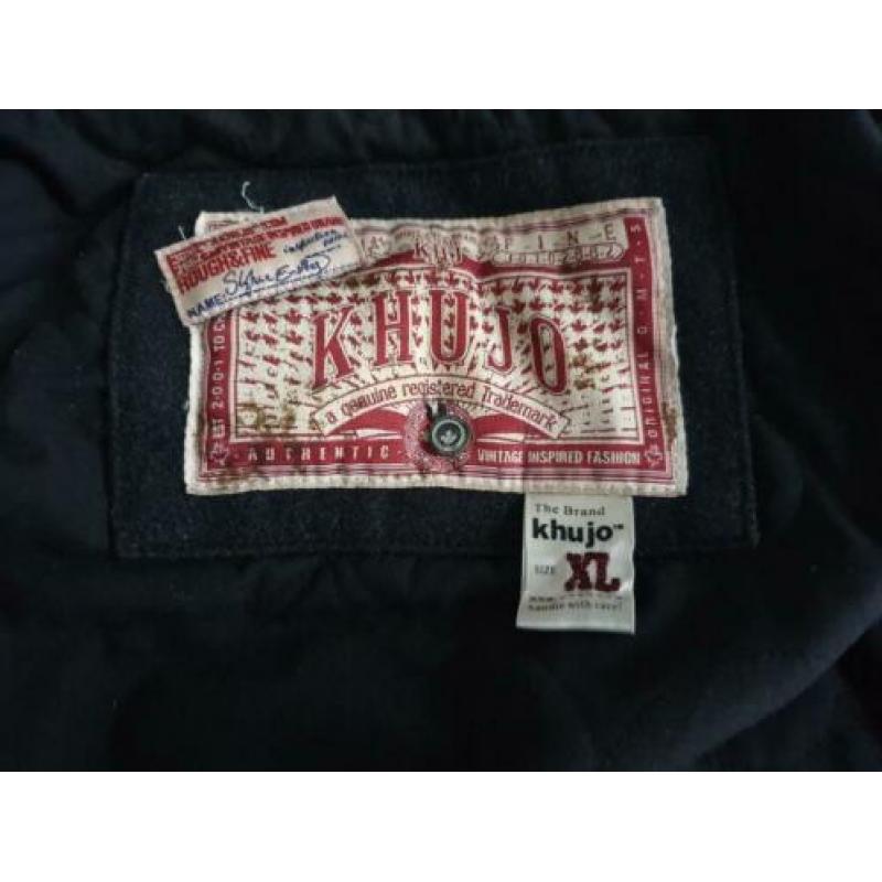 Khujo winter mantel/jas, zwart, wol, capuchon, mt XL
