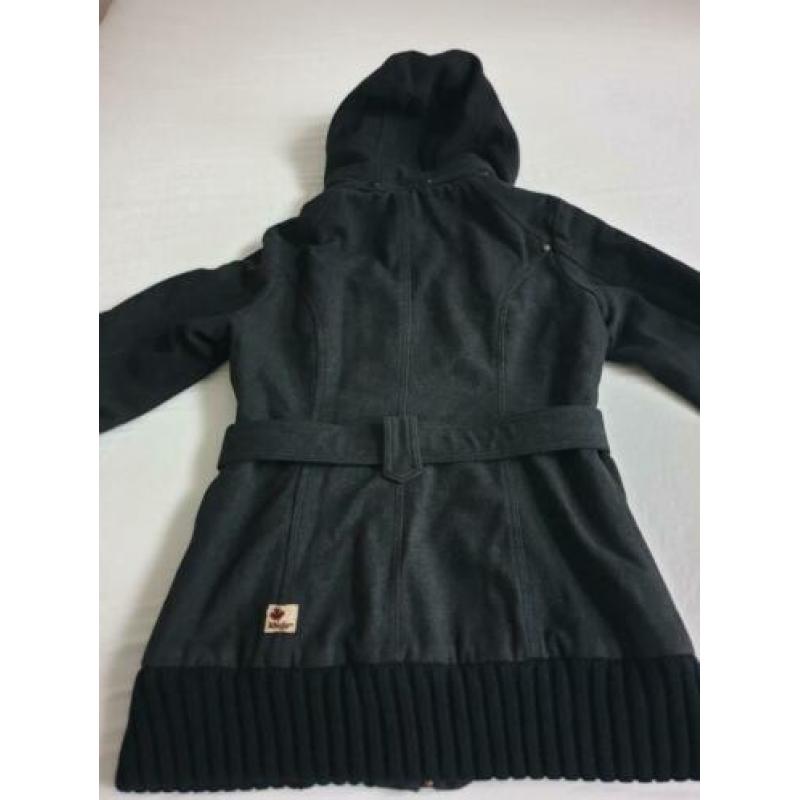 Khujo winter mantel/jas, zwart, wol, capuchon, mt XL