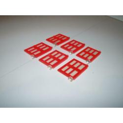 6 Lego Rots/Muur/Deur/Raam (40) ROOD in perfecte staat!!!