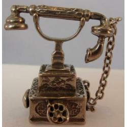 Prachtig zilveren miniatuur van een antieke Telefoon