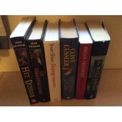 6 Boeken Evans,Shaw,Clive Cussler,2x Grisham,Brian Freeman.