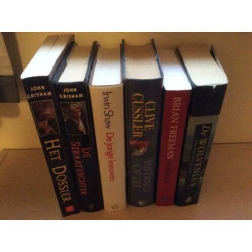 6 Boeken Evans,Shaw,Clive Cussler,2x Grisham,Brian Freeman.