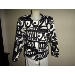 D4A Airfield zwart wit blazer abstract print blinde drukkerM