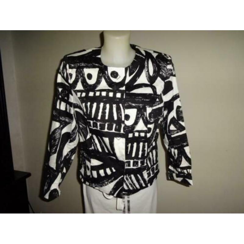 D4A Airfield zwart wit blazer abstract print blinde drukkerM