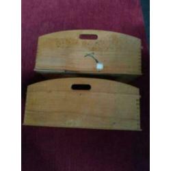 Houten dozen met klep jaren ' 70 samen voor € 12,50