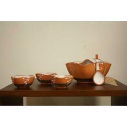vintage terracotta pindaset schaal schaaltjes set pinda
