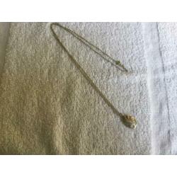Zilver collier met hanger.