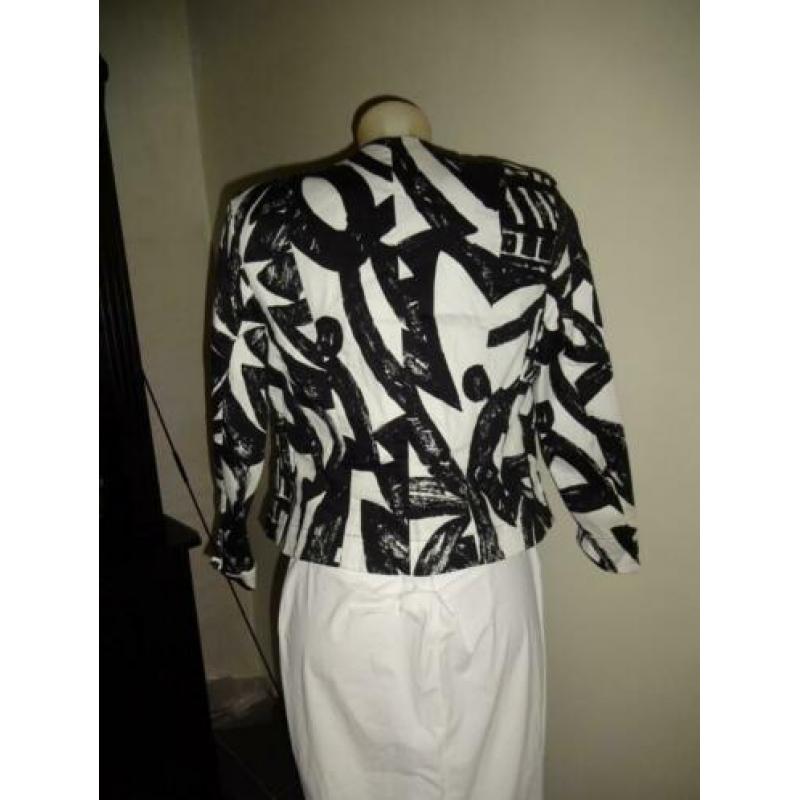 D4A Airfield zwart wit blazer abstract print blinde drukkerM