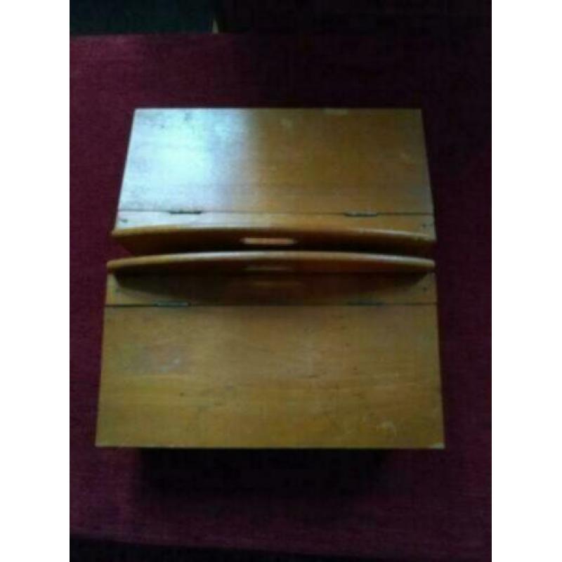 Houten dozen met klep jaren ' 70 samen voor € 12,50