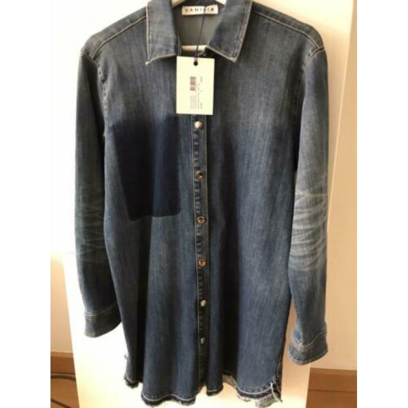 Vanilia denim blouse/tuniek mt 36 nieuw mooie wassing
