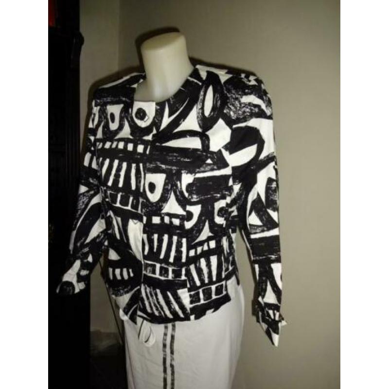D4A Airfield zwart wit blazer abstract print blinde drukkerM