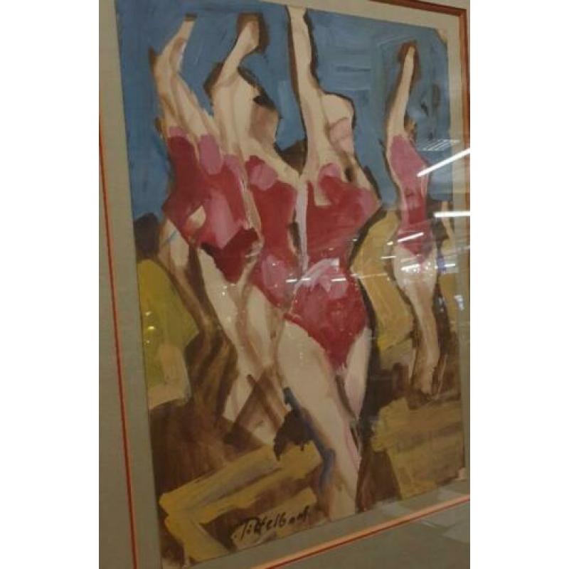 gouache, 51 x 35, ''Parade te Praag'',ges.Vojtech Tittelbach