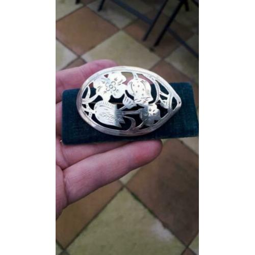 grote oudhollandse zilveren tulpen broche