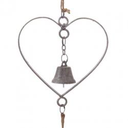 Hanger van metaal Hart met Bellen 37,5 cm