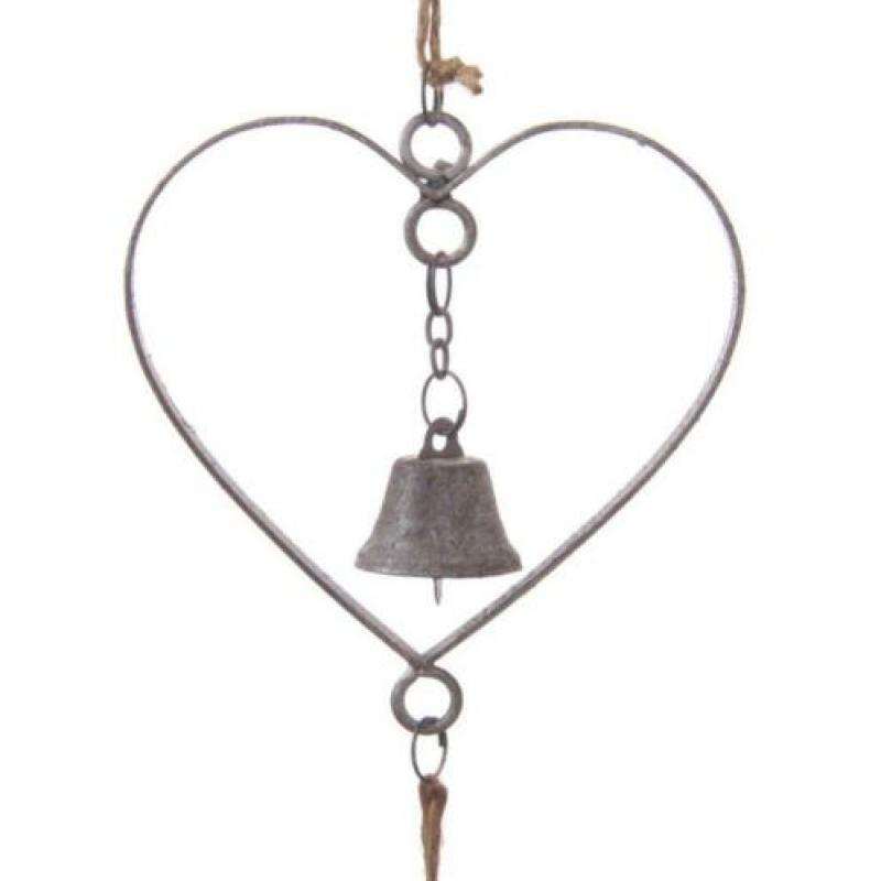 Hanger van metaal Hart met Bellen 37,5 cm