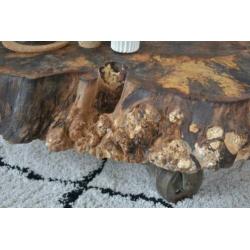 boomstam salontafel boomstamtafel kastanje salontafel