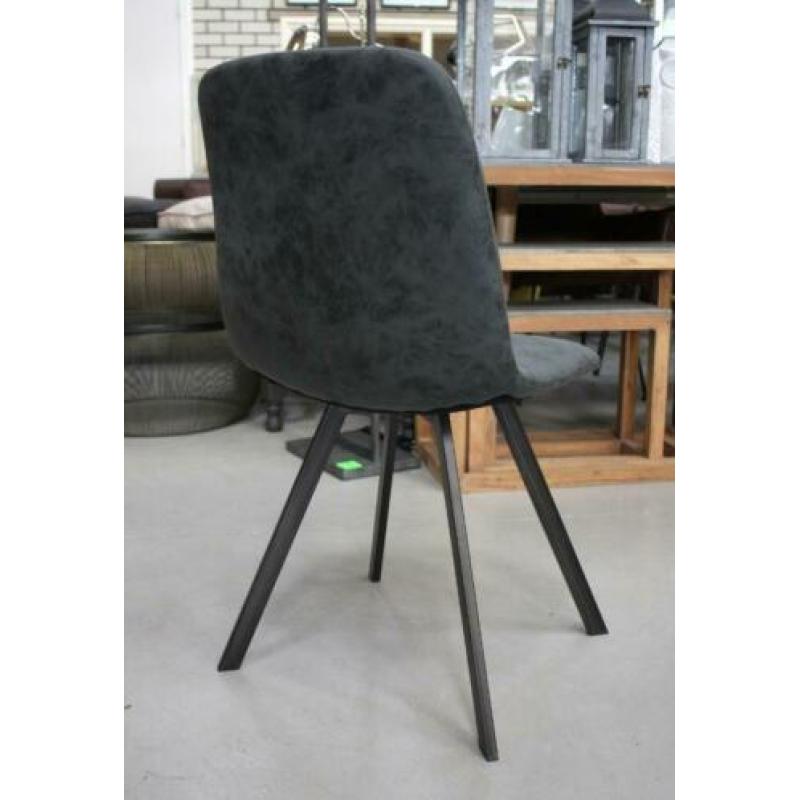 7 leuke hippe grijze eetkamerstoelen leerlook industrieel
