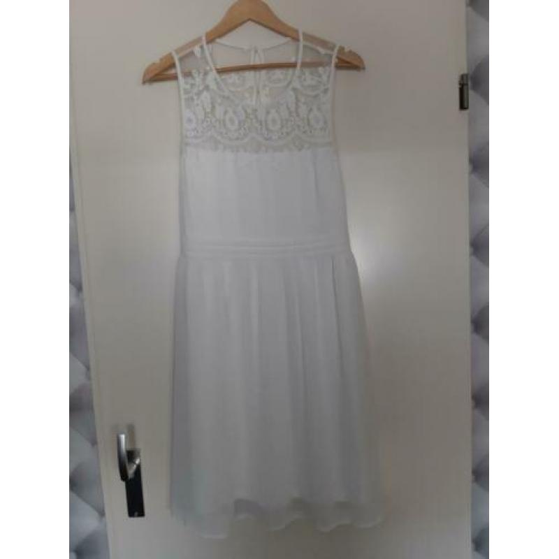 Vero moda jurk vanessa dress wit maat xl white 1x gedragen