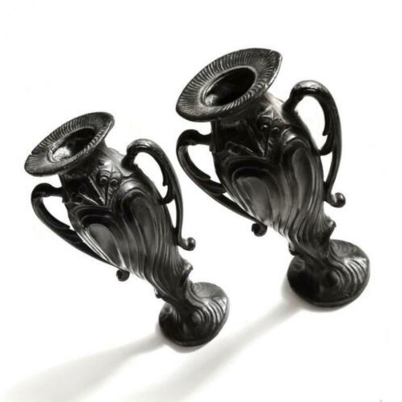 2 Art Nouveau Franse kandelaars