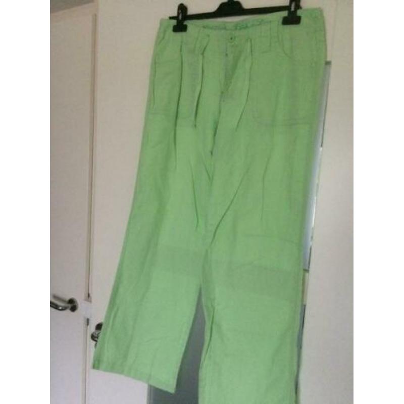 linnen groene zomer broek mt 40 casuel fit