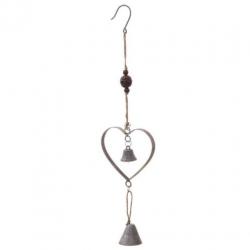 Hanger van metaal Hart met Bellen 37,5 cm