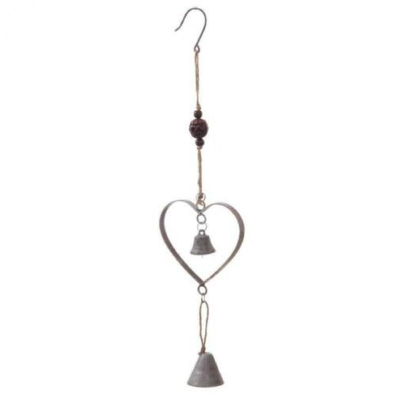 Hanger van metaal Hart met Bellen 37,5 cm